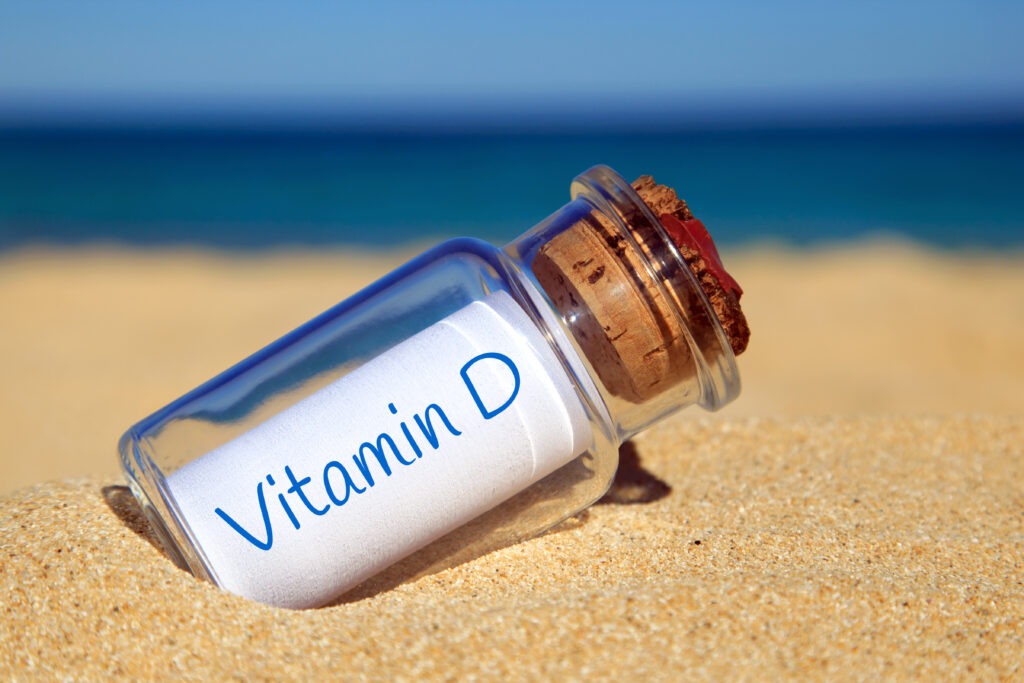Vitamin D in the glass jar